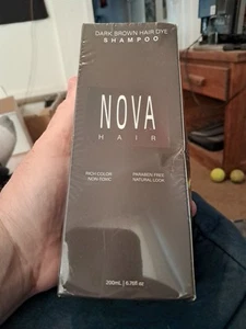 Nova Hair Dye Shampoo Dark Brown Hair Dye 200ml 6.76 Fl Oz Box EXP 08/27 - Picture 1 of 2