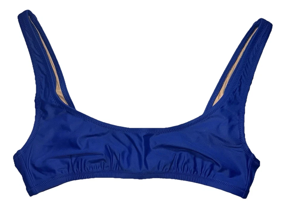 J.Crew Womens Bikini Top M Green Scoop Neck Performance Swimwear BX611