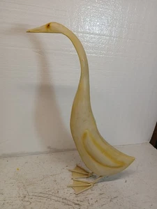 Vintage Metal Art Duck Sculpture Goose Swan Country Farmhouse Self Decor - Picture 1 of 12