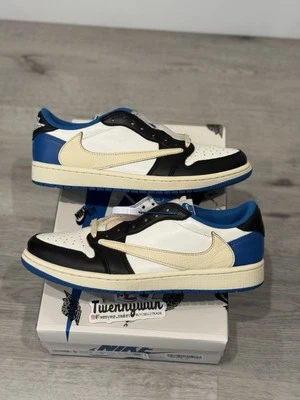 Talla 9 - Jordan 1 Retro x Diseño Fragmento x Travis Scott Bajo Azul Foto 1 de 4