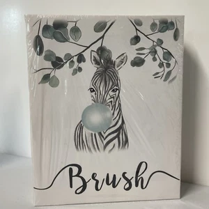 SET of 4 Safari Animal Wall Art Baby Canvas 8x10" Bedtime Bathroom BUBBLE Jungle - Picture 1 of 10