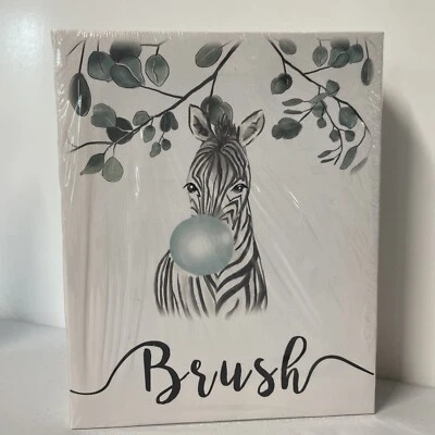 SET of 4 Safari Animal Wall Art Baby Canvas 8x10" Bedtime Bathroom BUBBLE Jungle - Image 1 of 4