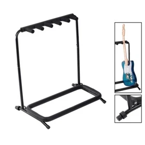 Guitar Stand For 5 Acoustic Electric Bass Guitars Foldable Padded Durable Steel - Picture 1 of 6