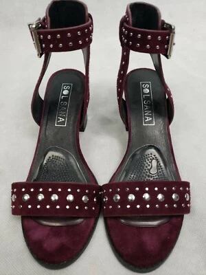 Tacones gruesos Sol Sana púrpura con tachuelas para mujer talla Euro 38 - 7,5 Foto 1 de 4