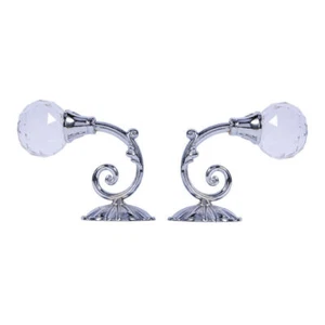 Metal Crystal Glass Curtain Holdback Wall Window Drapery Tieback Hooks Hanger - Picture 1 of 6