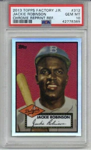 2013 TOPPS FACTORY CHROME REPRINT REFRACTOR #312 JACKIE ROBINSON CARD PSA 10 - Picture 1 of 2