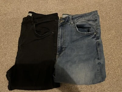 Pimkie Jeans Paquete 14 Negro Azul Denim Ajustado Hipster Años 90 De Colección Grunge Punk Emo Foto 1 de 4