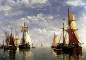SAILING SHIP POSTER Calm Seas - Paul Jean Clays NEW - Picture 1 of 1