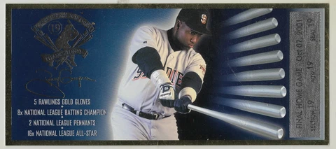 2001 Tony Gwynn FINAL GAME COMMEMORATIVE TICKET San Diego Padres Oversized Cover