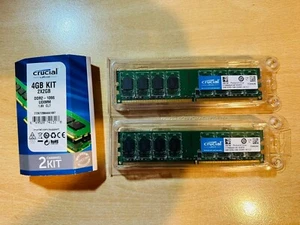 2 x 2GB Micron Crucial CT25664AA1067 PC2-8500U 1066MHz DDR2 Memory RAM 4GB kit - Afbeelding 1 van 2