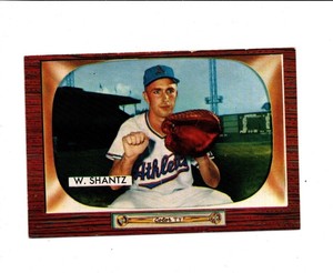 1955 BOWMAN WILMER "BILLY" SHANTZ CARD # 175 KANSAS CITY ATHLETICS BASEBALL CARD