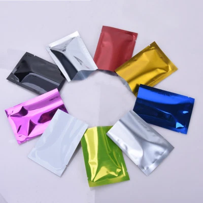 Open Top Heat Seal Aluminum Foil Bags Vacuum Storage Mylar Food Bags Pouches - Image 1 of 4