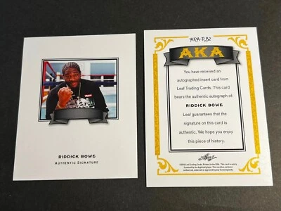2012 Leaf BLANK BACK PROOF MISSING AUTO/FOIL & # AKA Riddick Bowe - Image 1 of 2