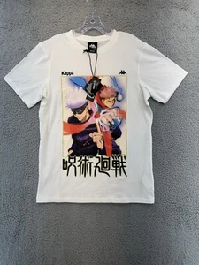 Kappa jujutsu kaisen Herren Hemd Weiß Kurzarm Print Neu mit Etikett Selten " - Bild 1 von 20