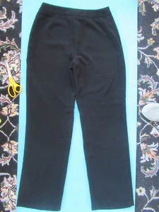 Tribeca Studio Women's Black Side-Zip Silky Polyester Pants Size 10-12 - Picture 1 of 8