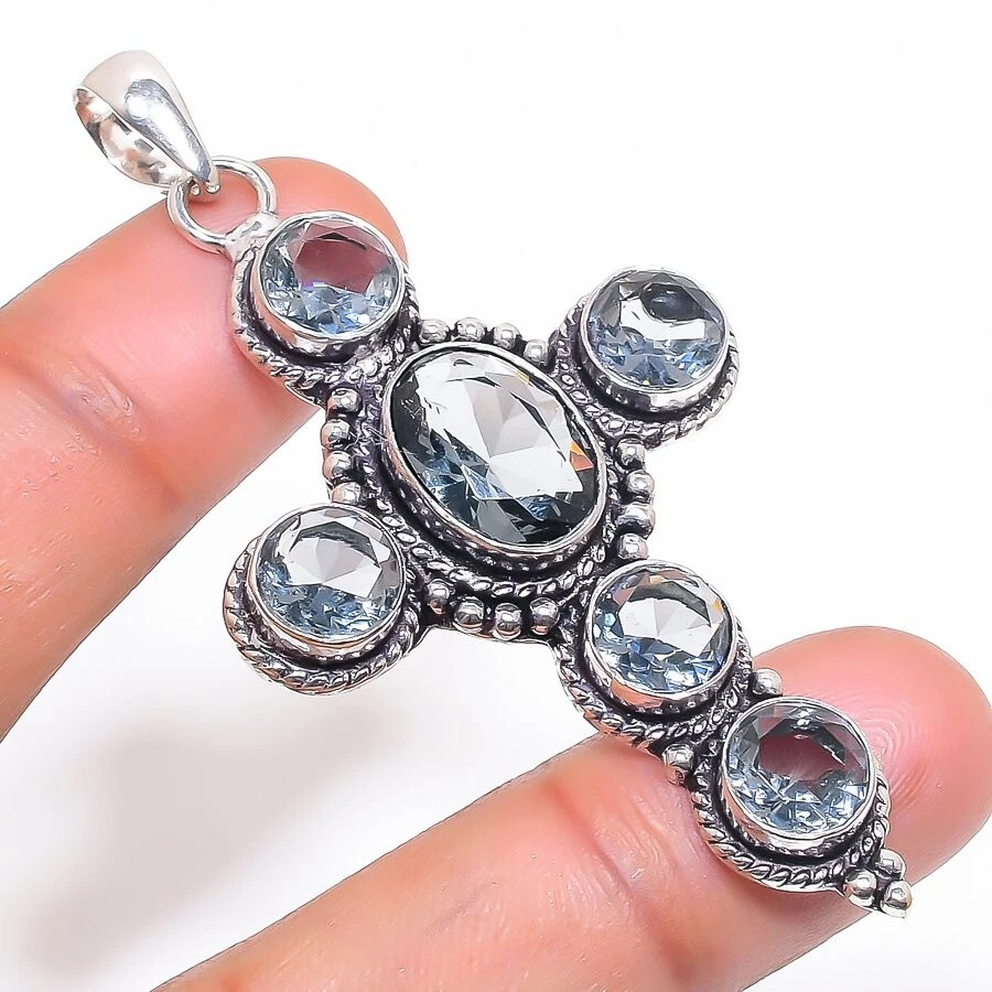 Alexandrite Gemstone Handmade 925 Sterling Silver Jewelry Pendant Size 2.7" - Image 1 of 1