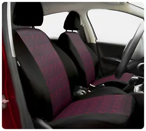 Fundas de asiento de coche aptas para Peugeot 308 - Juego completo negro/rojo - Imagen 1 de 10