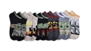 Star Wars Boys Mandalorian Sock, 6-Piece Shoe Size 4.5-8.5 - Picture 1 of 7
