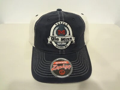 Vintage NCAA Ole Miss Rebels Snapback Cap Hat 90s Zephyr NEW NWT Mesh - Image 1 of 4