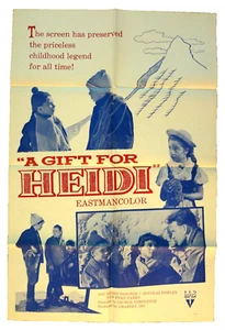 A GIFT FOR HEIDI 1958 poster a story about our well loved HEIDI (Sandy Descher) - Picture 1 of 1