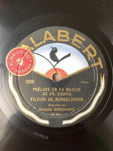 French 78 ADOLPHE BORCHARD Chopin Waltz & Prelude 1931 PIANO SALABERT Shellac - Picture 1 of 7