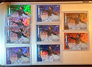 Giants Isan Diaz 18 RC Rookie Card Auto Lot (18) Topps Orange Refractor Gold