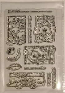 Jungle Pals 11 Piece Transparent Stamp Set Scrapbook Cardmaking NEW - Picture 1 of 4