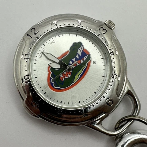 Vintage Game Time Collegiate Series Florida Gators Clip on Watch New Battery Cover