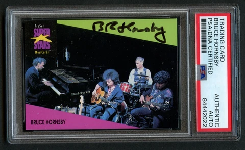 Bruce Hornsby #51 signed autograph Pro Set MusicCards The Range PSA Slabbed Cover