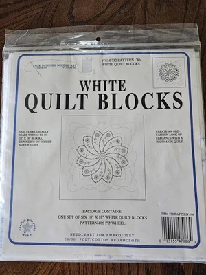 Jack Dempsey Needle Art Stamped Cross Stitch Quilt Blocks 732-86 Pinwheel - Image 1 of 2