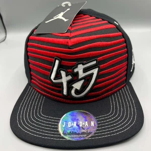 Air Jordan 10 Mütze Herren Schwarz Rot Baron 45 Jumpman Snap Back Cap Herren Neu - Bild 1 von 8