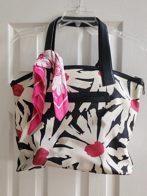 Brighton Vera Neumann Handbag Shoulder Tote Pink Daisy Floral & Matching Scarf - Image 1 of 4