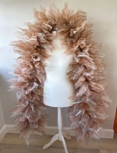 Organza Boa -Copper & Cream 3m long 35cm Wide Drag- Queen Burlesque- Pride New - Picture 1 of 5