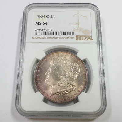 1904 O NGC MS64 - Toned Silver Morgan Dollar $1 US Coin #57648B - Image 1 of 3