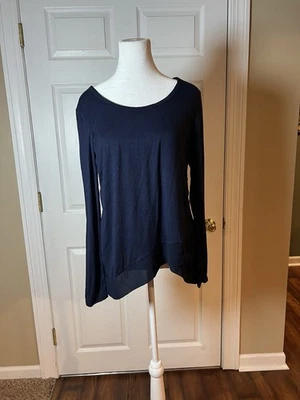 Túnica asimétrica azul manga larga Kate & Mallory para mujer talla pequeña  Foto 1 de 4