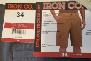 Pantalones Cortos Iron Co Para Hombre Carga Elastizados Tecnología Gris Talla 34 X 10 Nuevos con Etiquetas - Imagen 1 de 10