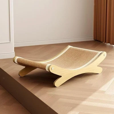 Sisal Cat Scratcher Bed Comfortable Claw Grinding Wood Frame Cat Scratch Pad - Image 1 of 4