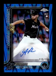 2025 Topps Chrome Austin Kitchen Rookie Autographs Blue Raywave Refractor /150 - Picture 1 of 2