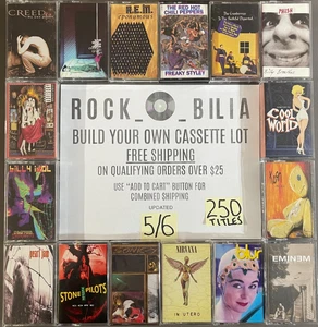 $1 & UP PUNK ALTERNATIVE GRUNGE BUILD YR CASSETTE LOT FREE SHIP ORDERS OVER $25 - Picture 1 of 470