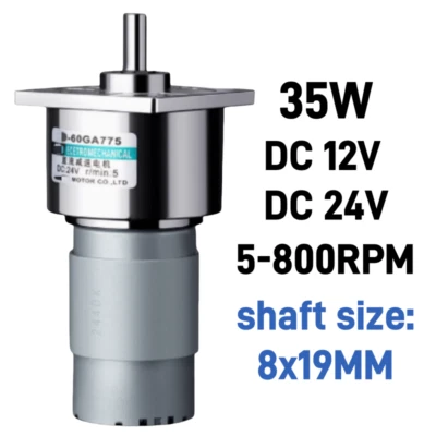 DC12V/24V Reversible Micro Reduction Geared Motor Large Torque Metal Gearbox 35W - image 1 of 4