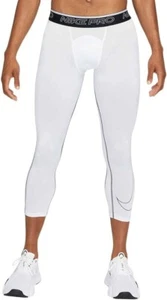 Nike Men’s Pro Dri-Fit 3/4 Tights FB7950 100 White Size S-TALL - Picture 1 of 4