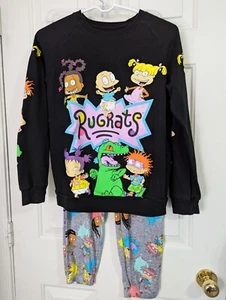 NICKELODEON Rug Rats Sweatshirt & Loungepants Kids Small (4-6) 80s Retro Cartoon - Picture 1 of 11