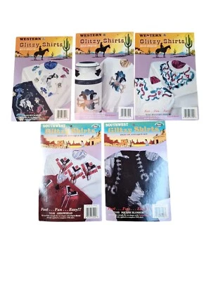 Lote 5 Kit de Apliques Glitzy Shirts Southwest Western Iron On NOS Vintage - Imagem 1 de 4