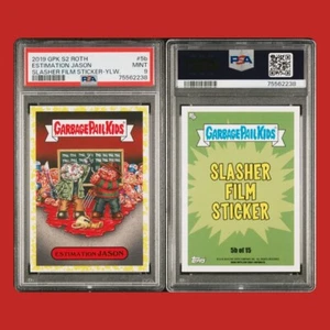 PSA 9 2019 Revenge Horror-ible Yellow ESTIMATION JASON FREDDY Garbage Pail Kids - Picture 1 of 1