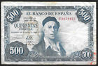 Bill 500 Pesetas 1954. The Bank of Spain