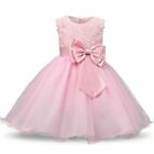 Flower Girl Dress Baby Formal Pink Gown Birthday Party FREE Headband 0-8 Y