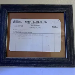 Receipt 1941 Smith Lumber Company Barnesville Ohio Oak Trough  - Picture 1 of 2