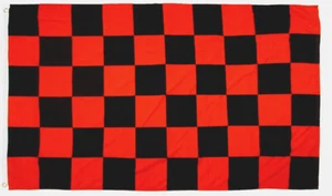 Bandiera a scacchi nera e rossa 3x5 bandiera da corsa rossa e nera linea di finitura Nascar - Foto 1 di 3