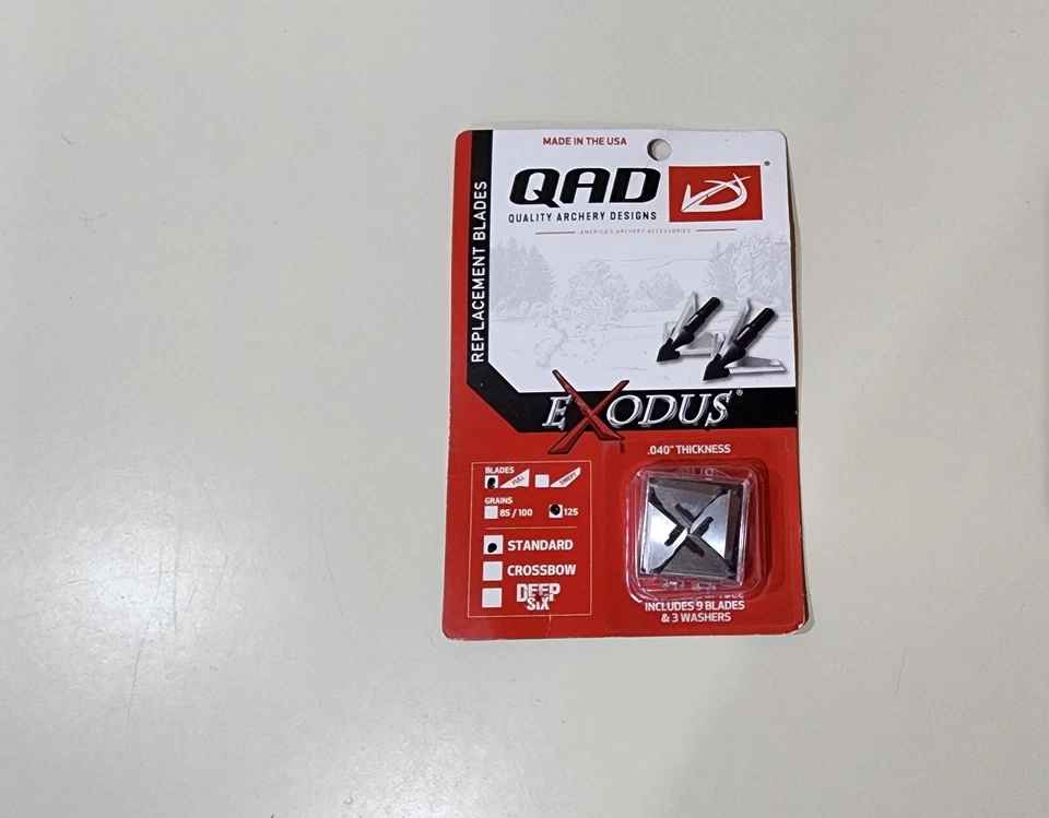 QAD Exodus Broadhead Replacement Blades - Standard 125 Grain Full Blades - Image 1 of 2
