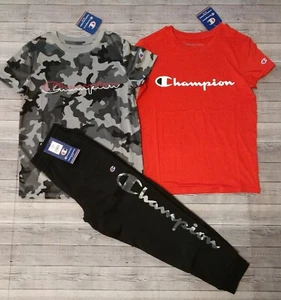 New! Boy's CHAMPION 3pc T-Shirts and Pants Outfit Size Small 7/8 - Picture 1 of 7